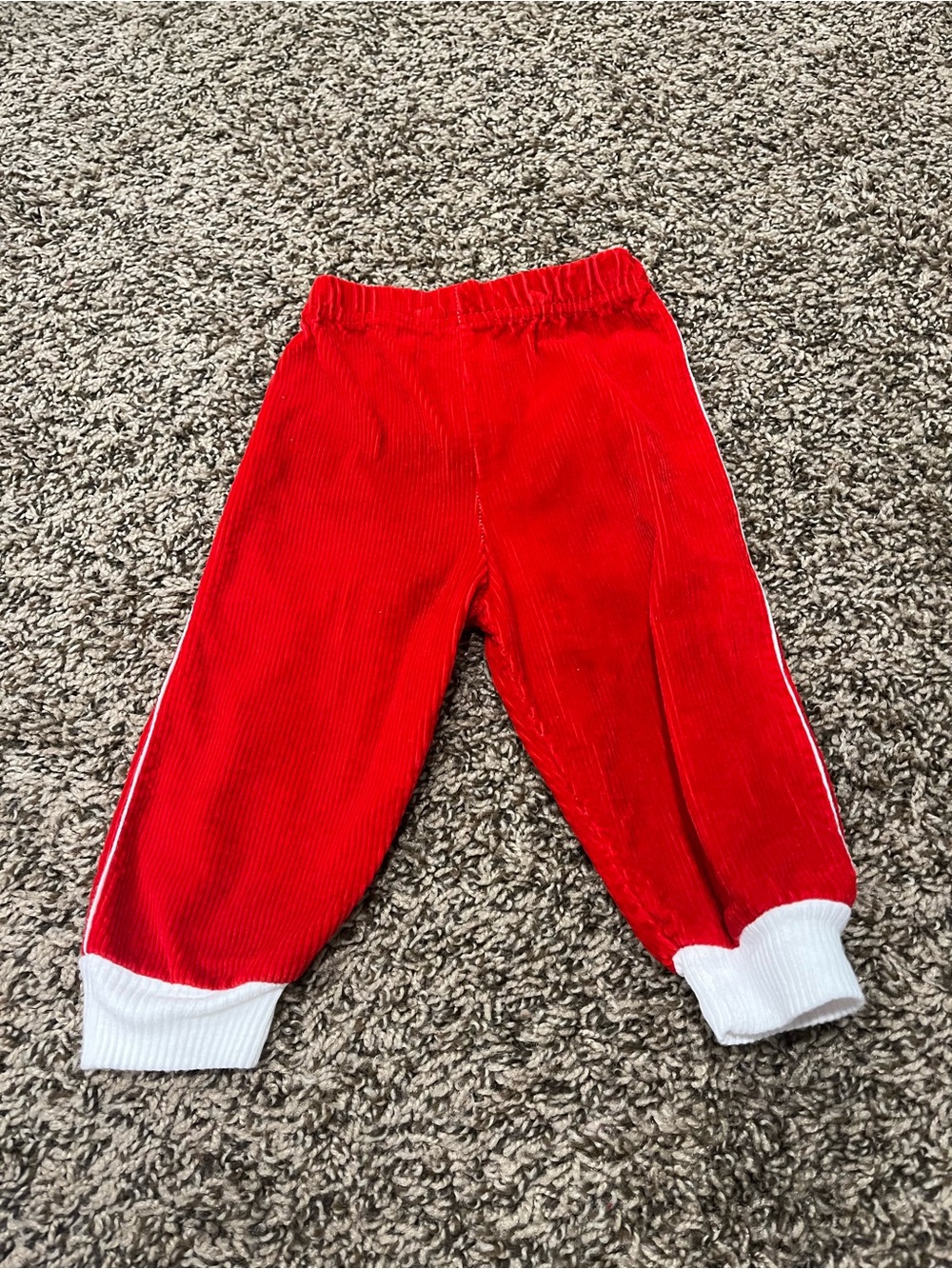 Vintage Judy Philippine Red Corduroy Baby Pants 12M 100% Cotton Retro Toddler